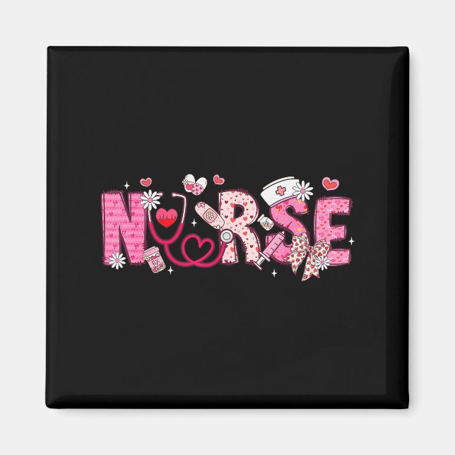 Aimant Valentine Nicu Icu Er Rn Nurse Scrub Top Women Gir (Devant)