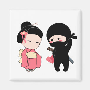 Aimant Valentine Ninja et Geisha