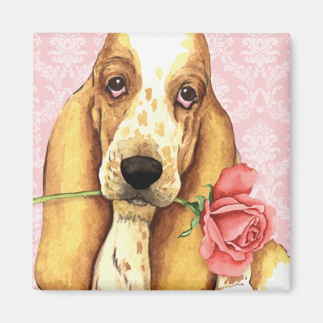Aimant Valentine Rose Basset (Devant)