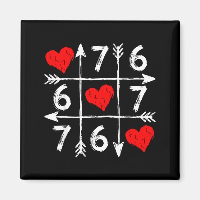 Aimant Valentine’s Day 67 Six Seven Meme Love 6 7 Heart C (Devant)