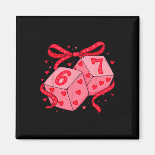 Aimant Valentine Six Seven Dés Coquets Cœurs Arc Mignons