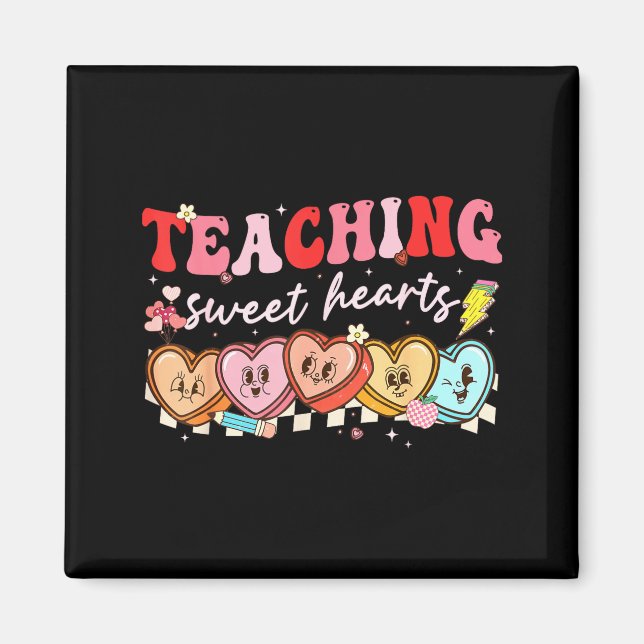 Aimant Valentine Teaching Sweet Hearts Teacher Men Women  (Devant)