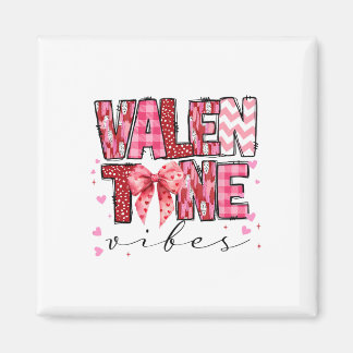 Aimant Valentine Vibes Valentines Day Pink Bow Girl Women