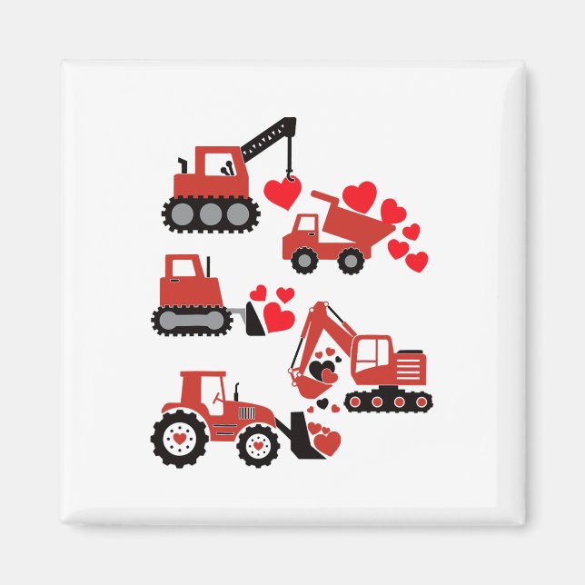 Aimant Valentines Day Boys Enfants Toddler Construction T (Devant)