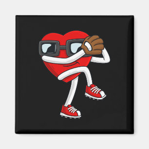 Aimant Valentines Day Heart Baseball Pitcher Fun Boys Gir