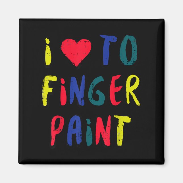Aimant Valentines Day I Love To Finger Paint Matching Cou (Devant)