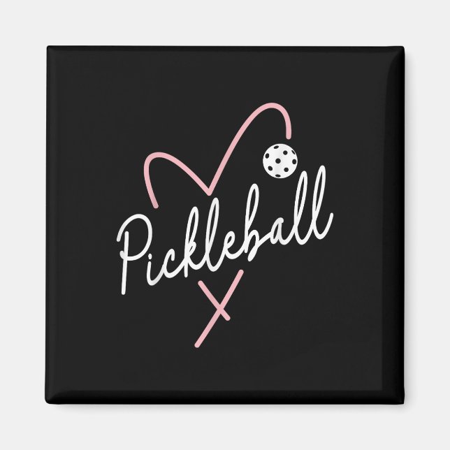 Aimant Valentines Day Pickleball Coeur drôle Forme de coe (Devant)