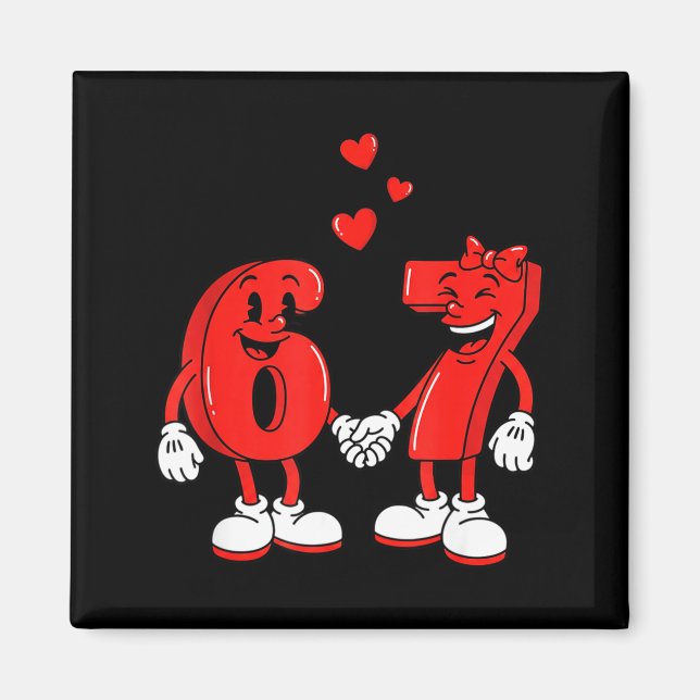 Aimant Valentine's Day Six Seven Hearts 6 7 Meme Gen Alph (Devant)