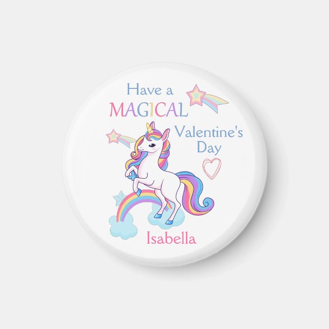 Aimant Valentine's Day Unicorn Pink Magical (Devant)