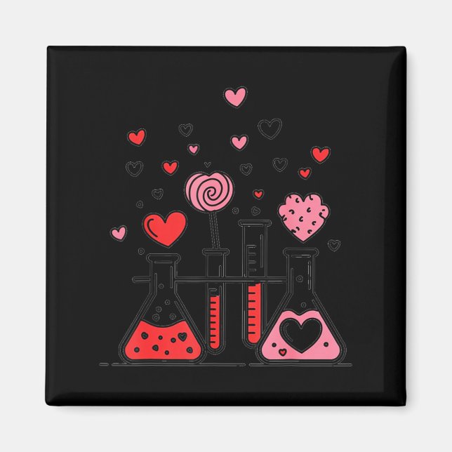 Aimant Valentines Day Vibes Science Teacher 100 Days Of S (Devant)