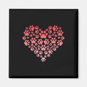 Aimant Valentines Jour Chien Chat Paws Coeur Fourrure Mam