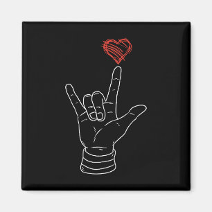 Aimant Valentines Jour I Love You Main Sign ASL Heart