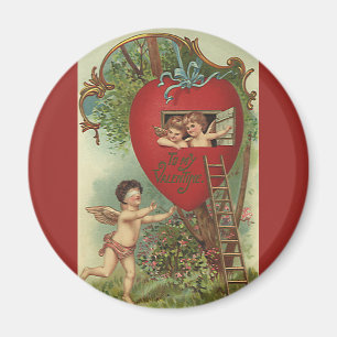 Aimant Valentines vintages de l'État de Victoria Journée