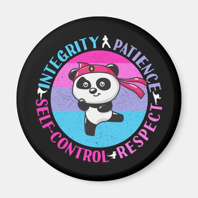 Aimant Valeurs des arts martiaux - Karate Girly Mindset (Devant)