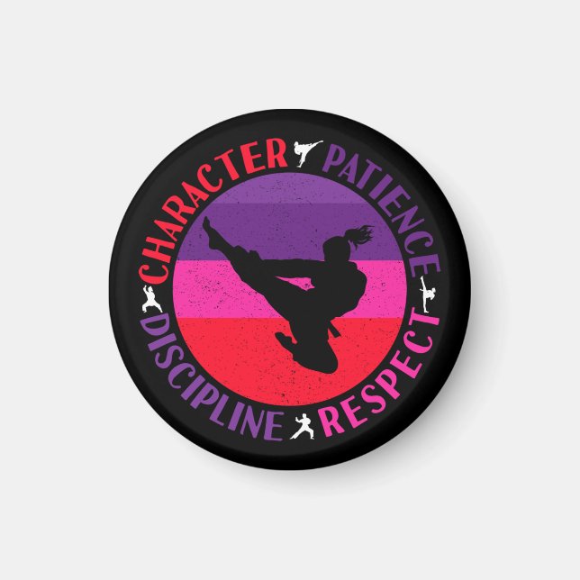 Aimant Valeurs fondamentales des arts martiaux - Karate (Devant)