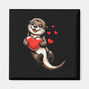 Aimant Vallentines de loutres de mer mignonnes Amoureux d