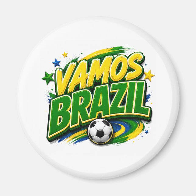 Aimant VAMOS BRÉSIL 2026 Fan | Brésilien  (Devant)