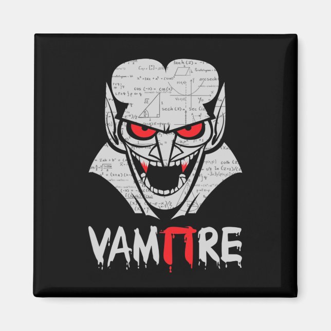 Aimant Vampire Pi Costume Halloween Funny Math Science Te (Devant)