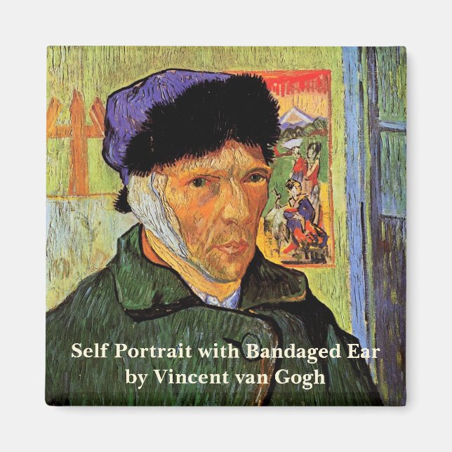 Aimant Van Gogh ; Autoportrait avec l'oreille bandée (Devant)