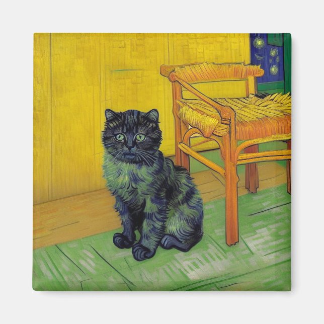 Aimant Van Gogh Black Cat (Devant)
