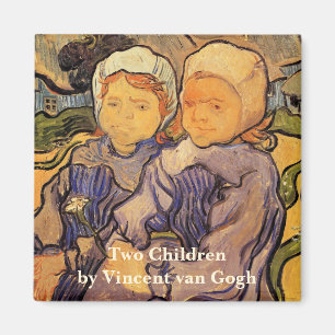Aimant Van Gogh, Deux Enfants, Art Impressionniste Vintag