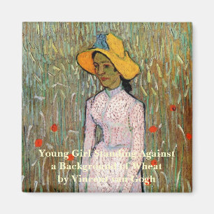 Aimant Van Gogh, Jeune Fille Debout ; Fond de Blé