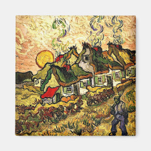Aimant Van Gogh : Les chalets en chaume au soleil