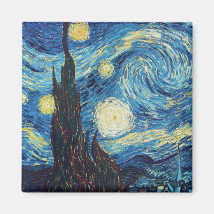 Aimant Van Gogh Nuit Étoilée Vintage Bleu Chef-d'œuvre