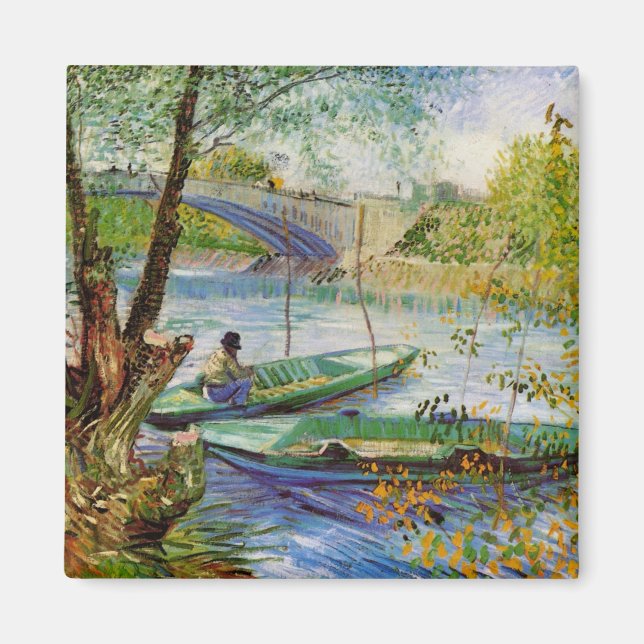 Aimant Van Gogh pêche au printemps, Pont de Clichy (Devant)