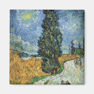 Aimant Van Gogh Road Avec Cyprès Impressionnisme