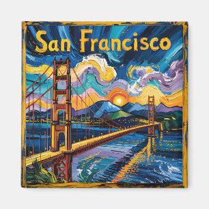 Aimant Van Gogh San Francisco Golden Gate Bridge Voyage