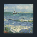 Aimant Van Gogh Seascape at Saintes Maries de la Mer<br><div class="desc">Seascape at Saintes Maries de la Mer by Vincent van Gogh is a vintage fine art post impressionism nautical painting featuring sailboats on the ocean with gentle waves. About the artist: Vincent Willem van Gogh was a Post-Impressionist painter whose work was most notable for its rough beauty, emotional honesty, and...</div>