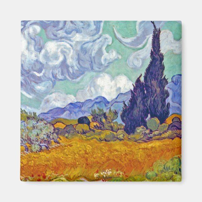 Aimant Van Gogh - Wheatfield Avec Cyprès (Devant)