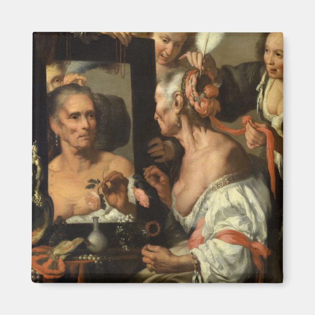 Aimant Vanitas, The Old Coquette by Bernardo Strozzi (Devant)