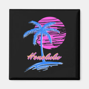 Aimant Vaporwave Synth Outrun Sunset 80s Plage Rétro Hono