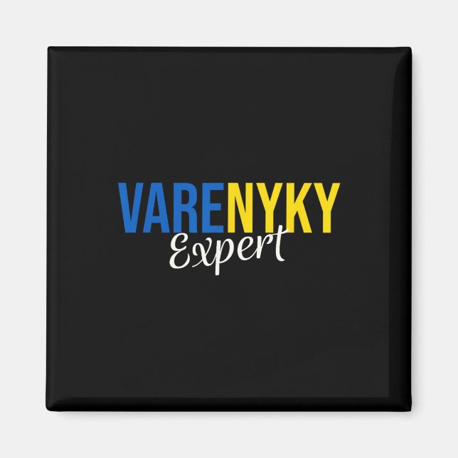 Aimant Varenyky Support Expert Ukraine Drapeau Amour Ukra (Devant)