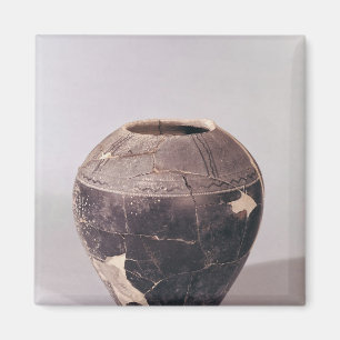 Aimant Vase à engobe décoré des lignes onduleuses