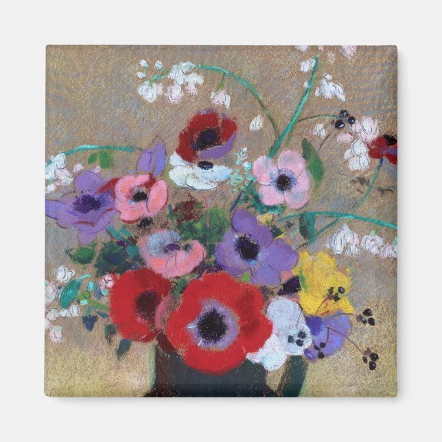 Aimant Vase aux fleurs mixtes, Redon (Devant)