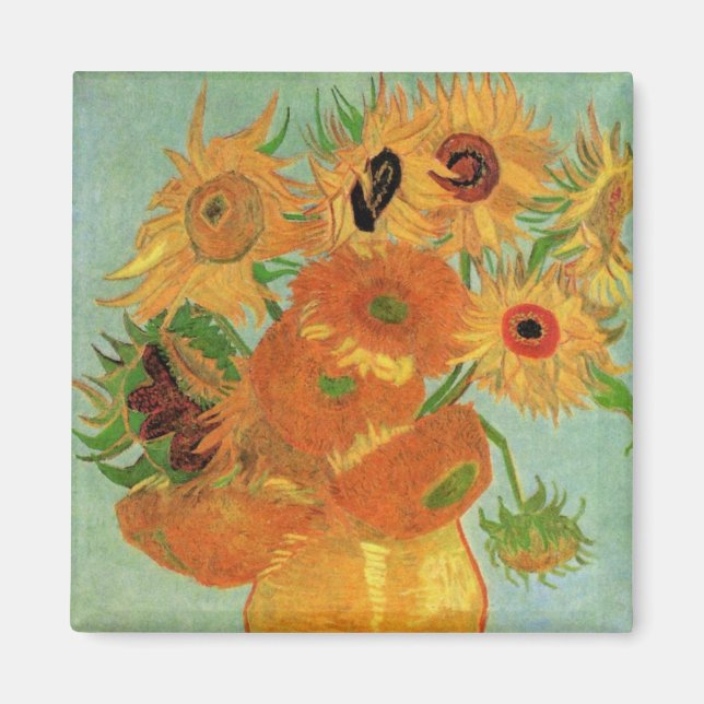 Aimant Vase avec douze tournesols par Vincent van Gogh (Devant)