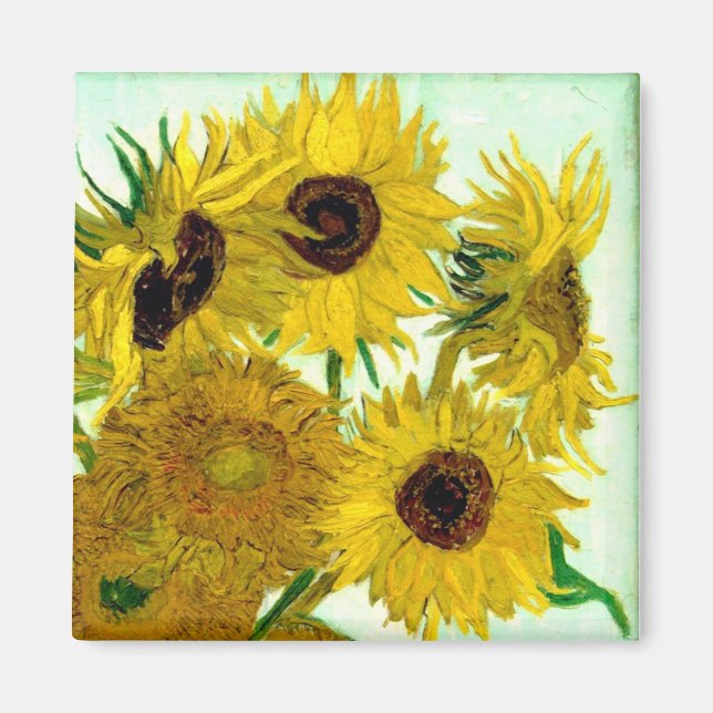 Aimant Vase avec douze tournesols, Van Gogh Art (Devant)