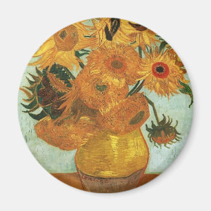 Aimant Vase avec douze tournesols, Vincent