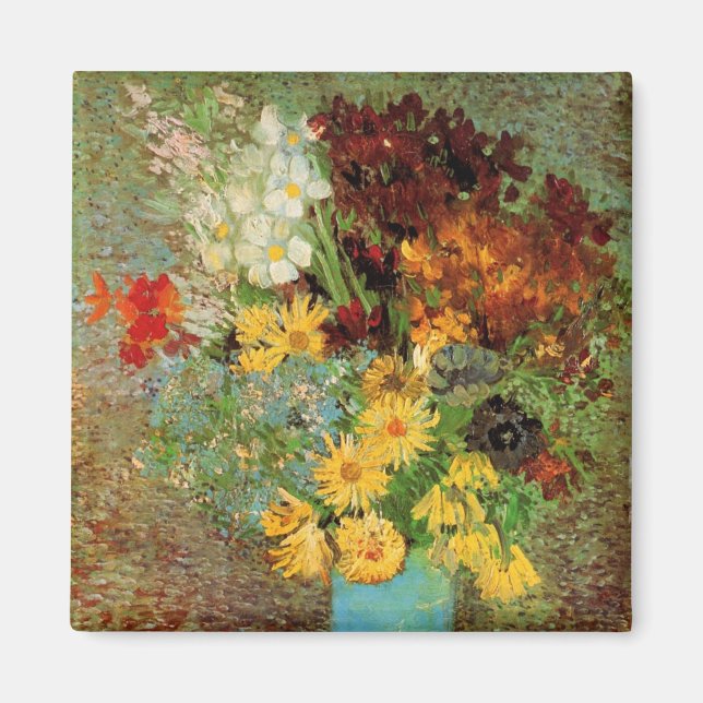 Aimant Vase avec marguerites et anémones par Vincent van  (Devant)