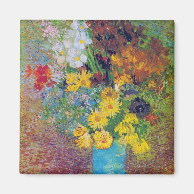 Aimant Vase avec marguerites et anémones, Van Gogh (Devant)