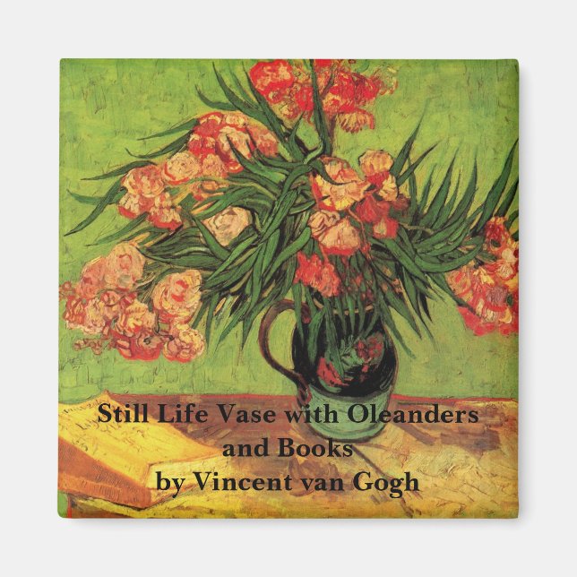 Aimant Vase avec Oleanders et livres par Vincent van Gogh (Devant)