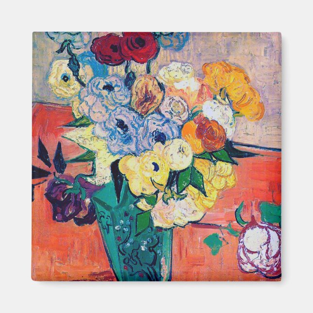 Aimant Vase avec Roses et Anémones, Van Gogh (Devant)