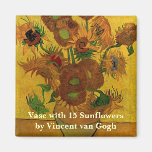 Aimant Vase de fleurs avec 15 tournesols Vincent van Gogh