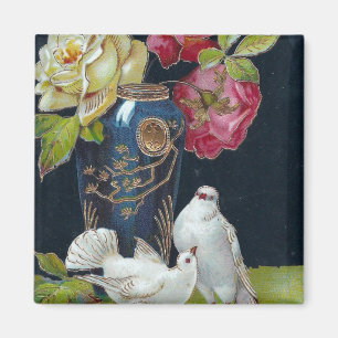 Aimant Vase et colombes