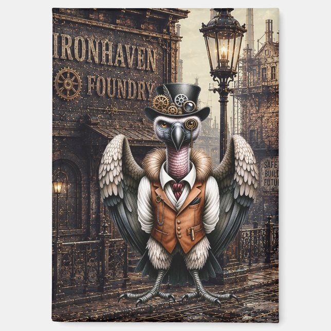Aimant Vautour Steampunk dans une ville industrielle (Recto)