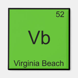 Aimant Vb - Ville de Virginia Beach Symbole d'élément chi