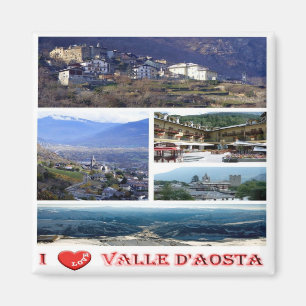 Aimant VDA006 VALLE D'AOSTA I Love, Mosaïque, Frigo